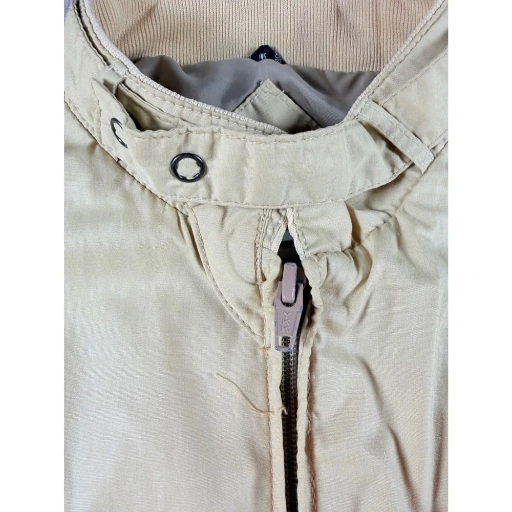 Vintage Members Only Racer Jacket Tan Beige Mens Bomber Zip Up Epaulettes‎ L